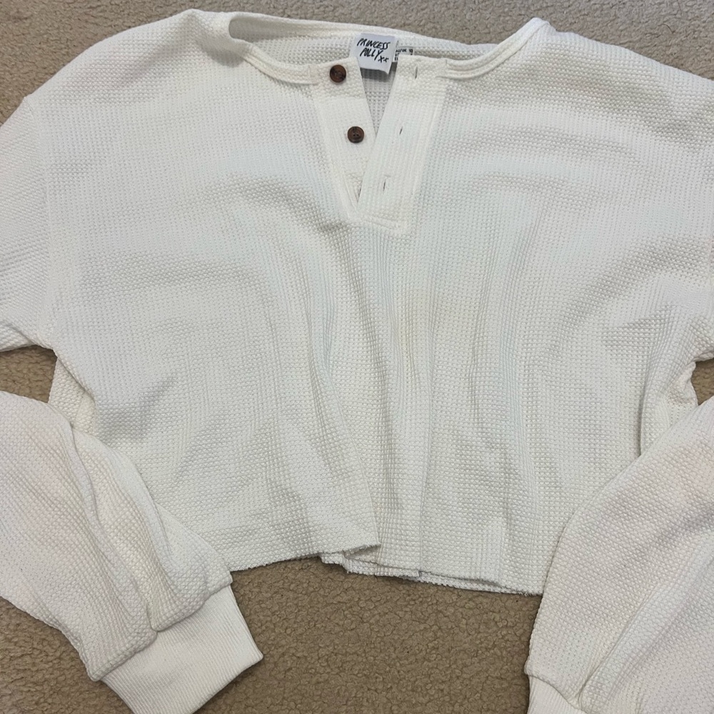 Princess Polly long sleeve waffle shirt
